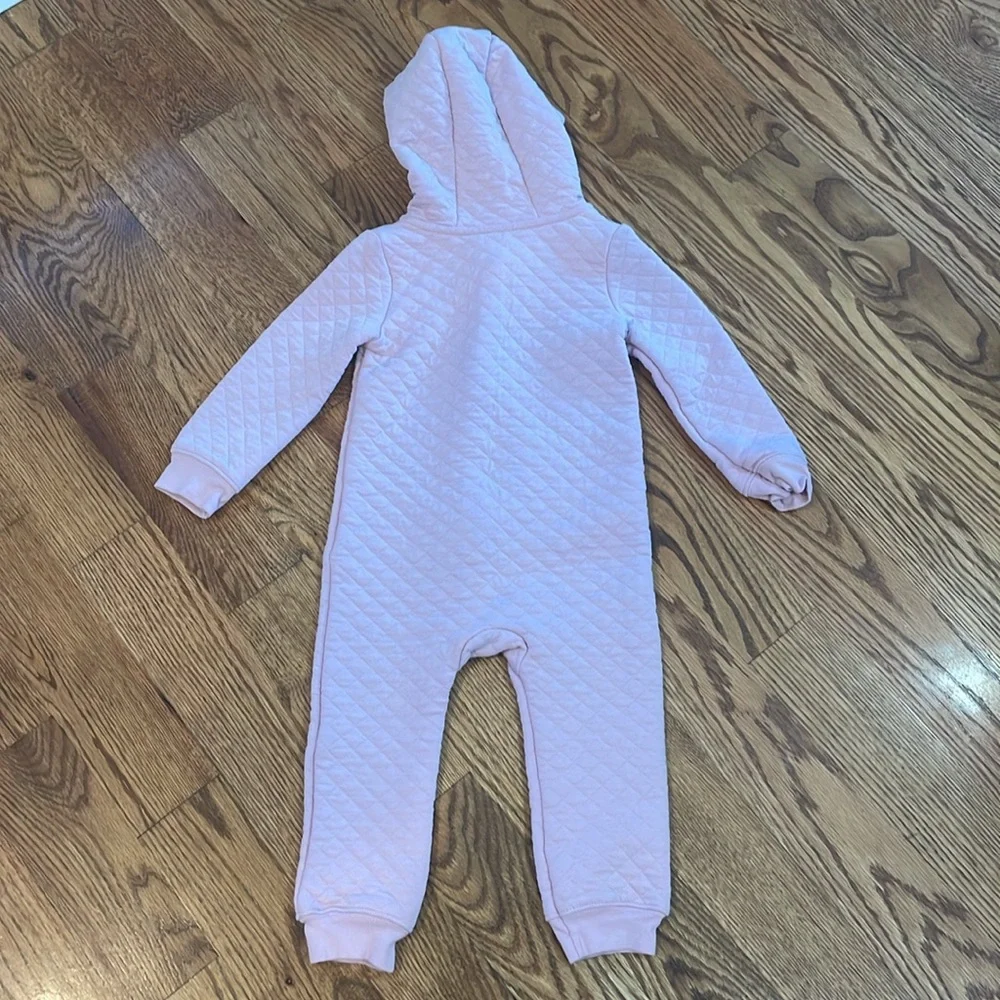 Baby Girl Quilted Hooded One Piece Suit. Size 24 Months. Excellent to Like New.